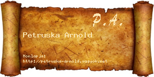 Petruska Arnold névjegykártya